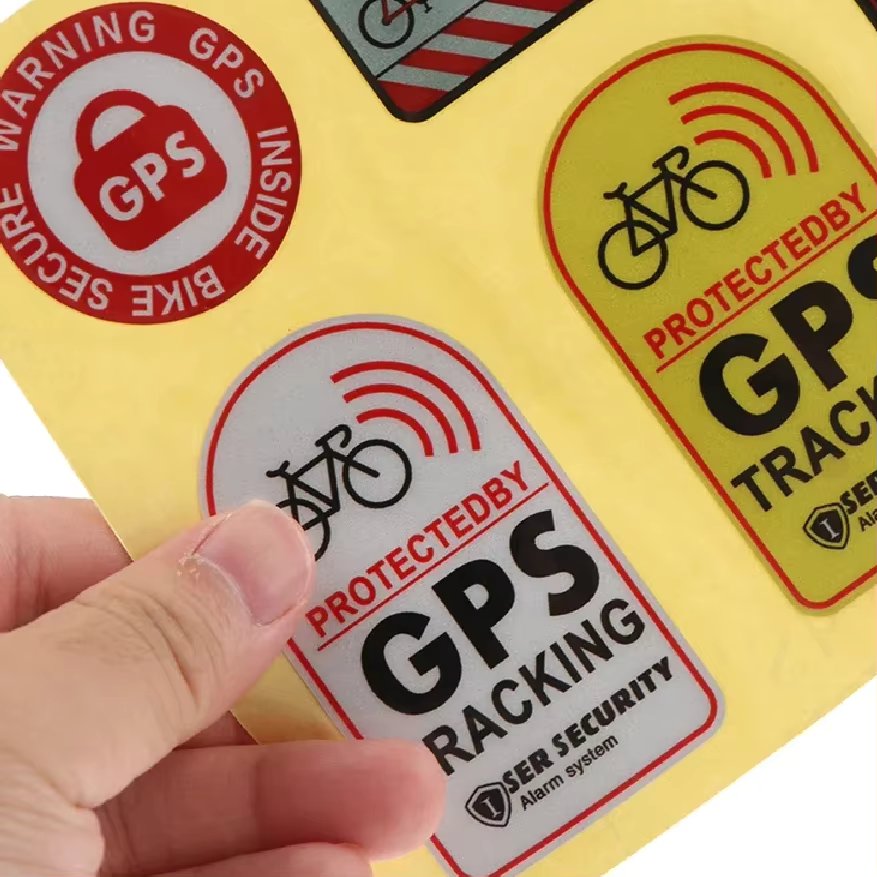 1set Bicycle GPS Sticker Scooter Motorcycle Anti-Theft Warning Sticker Tracking Reflective Waterproof Paster Bike Accessories