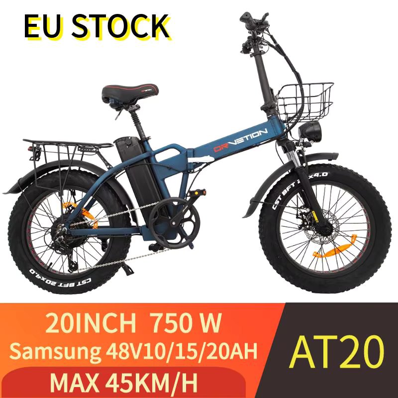Electric Bike AT20 750W Motor 48V10Ah 15Ah 20Ah Samsung Battery Electric Bicycle 20*4.0 Inch CST Fat Tire Folding E Bike