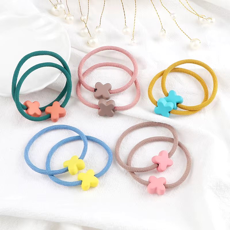 Cute Rubber Bands Lucky-leaves Hair Band for Girls Women Colorful Headband Elastic Korean Hair Accessories Gum Ponytail Holder