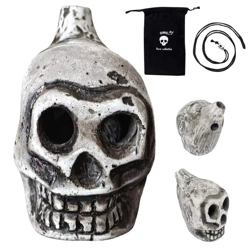 Authentic Aztec Whistle Spooky Human Skull Death Scream Loud Whistle High Decibels Authentic Human Sounding Screams