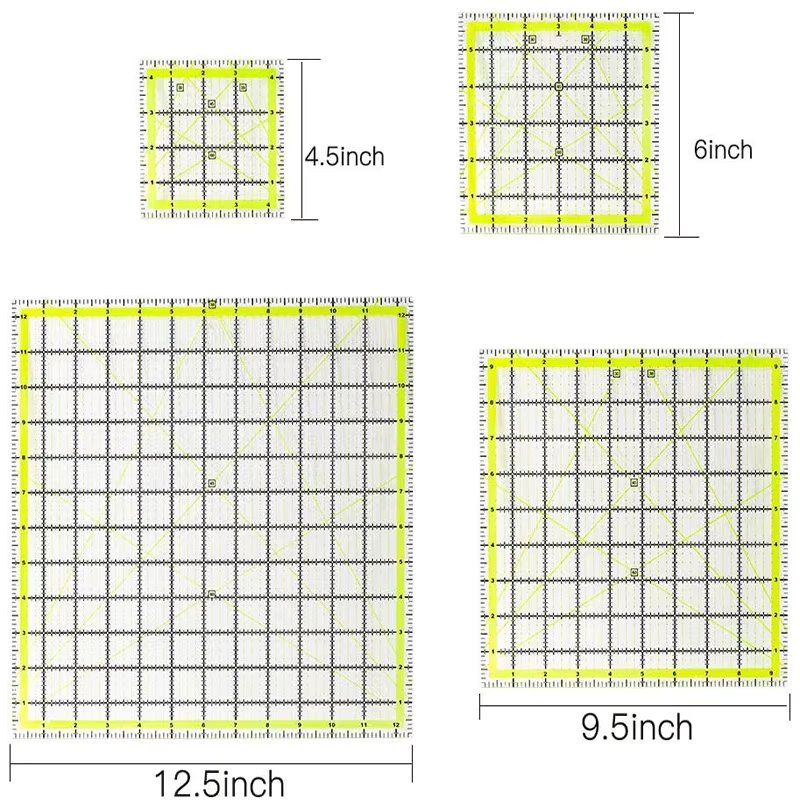 MIUSIE 1Pcs/Set Square Acrylic Fabric Cloth Ruler for Patchwork DIY Sewing Quilting Yardstick Cutting Craft Scale Drawing Tools