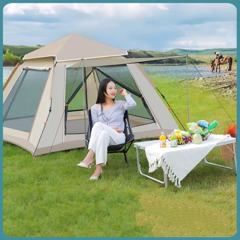Large Big Square One Touch tent easy pitching emotional camping car spur holiday shady cover tent open pop-up tent