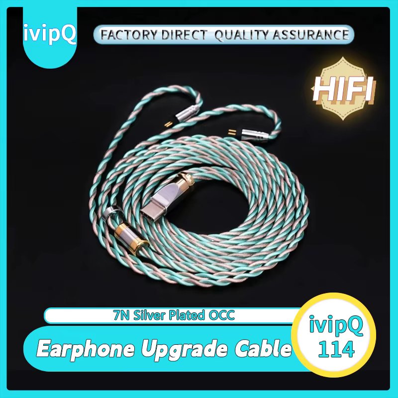 ivipQ 4 Core 7N Silver Plated OCC TYPE-C Earphone Upgrade Cable For MMCX 0.78 2PIN N5005 IE900 300 Fender SE846 Xelento Iriver