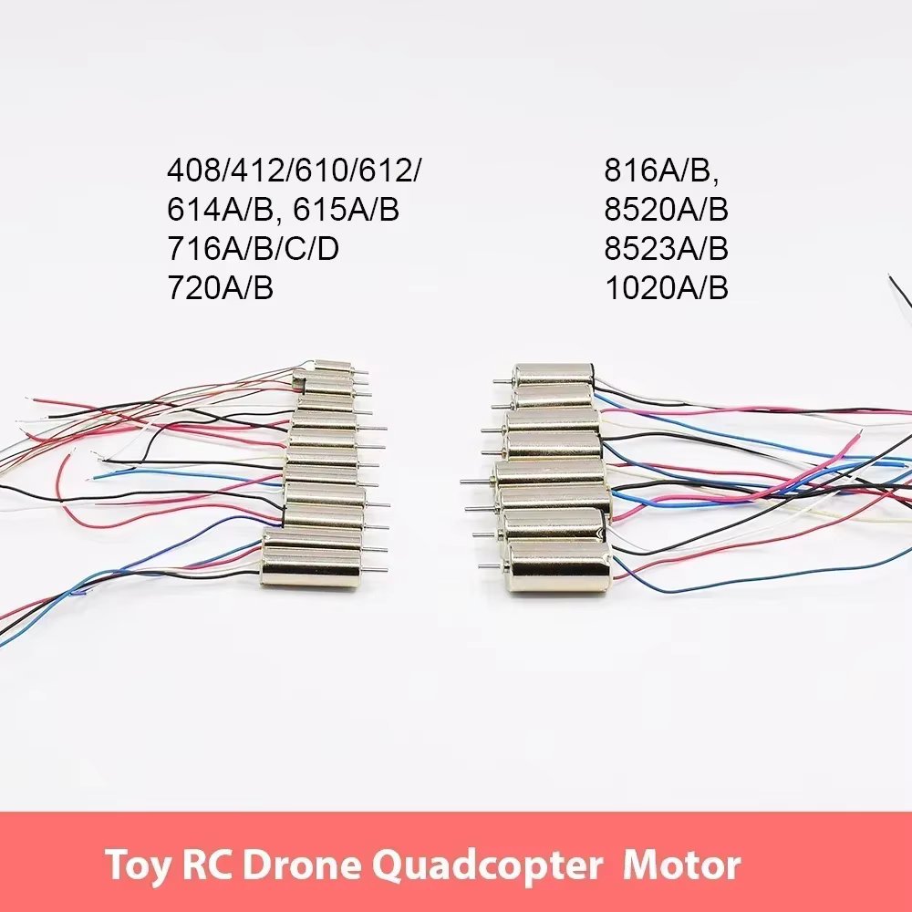 DC 3V-3.7V Mini Coreless Motor 408,412,612,615,716,720,816,8520,8523,1020 High Speed Strong Magnetic RC Drone Aircraft Engine