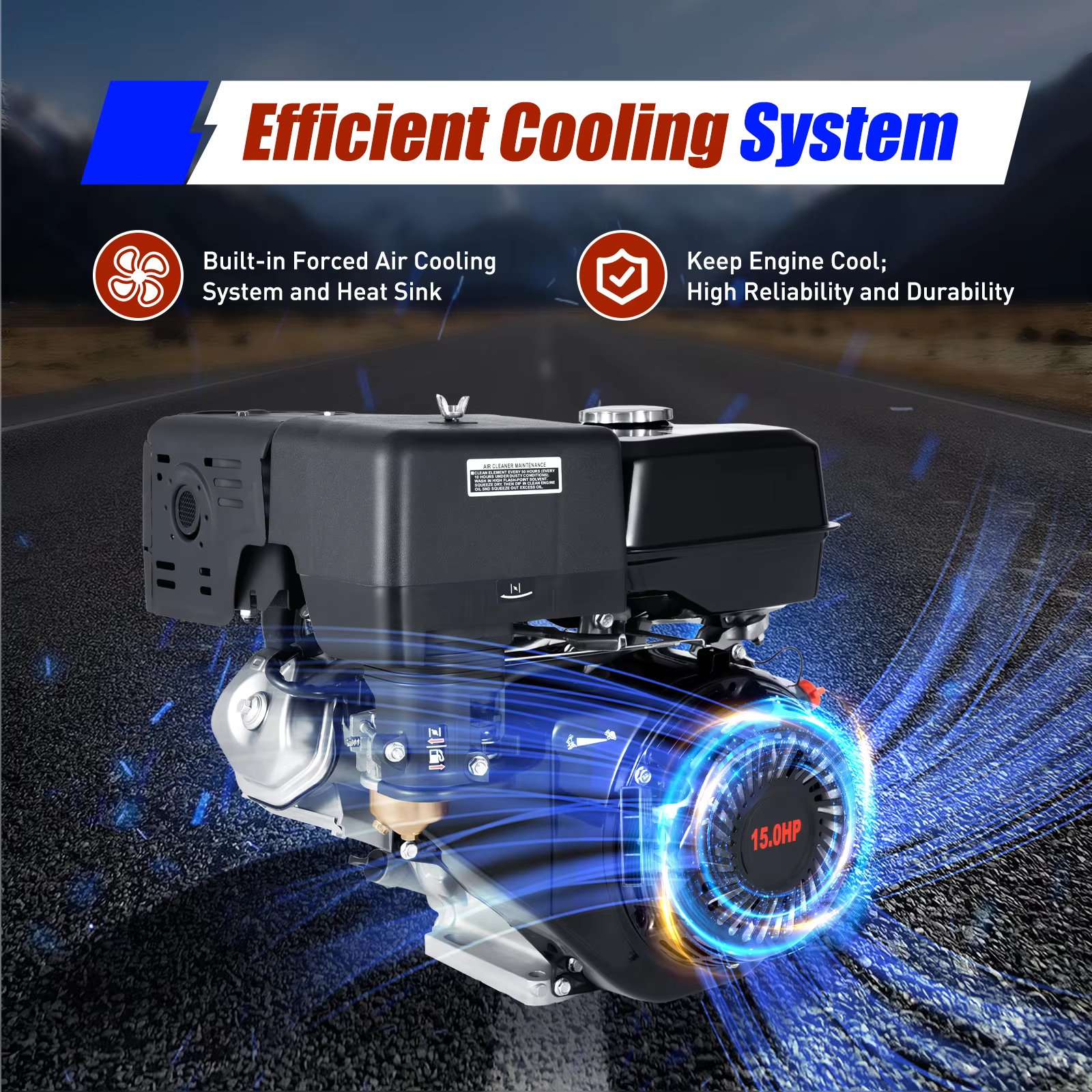 15HP 4 Stroke 420CC Gas Engine Motor 9.7Kw Air Cooling Gasoline Engine Single Cylinder For Car High-Pressure Washer