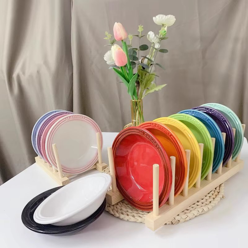 Colorful Meal Plate 15cm 6-inch Rainbow Gradient Tableware Ceramic High Temperature Resistant Vegetable Plates Pet Bowl