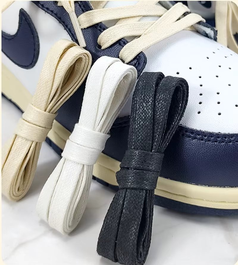 Fashion Flat Waxing Shoelaces Men Women Trend Personality Sneakers Sport Casual Basketball Beige  Black Shoes Laces Dropship