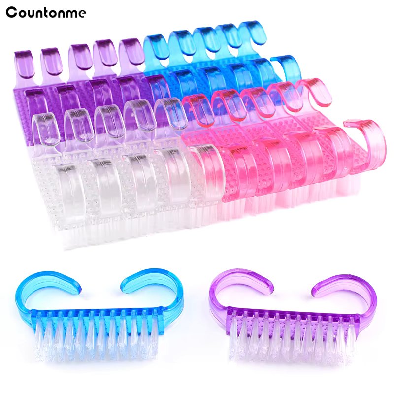 50Pcs/lot Plastic Nail Brush Soft Cleaning Brushes Set Dust Remover UV Gel Nail Powder Cleaner Nail Art Manicure Tools