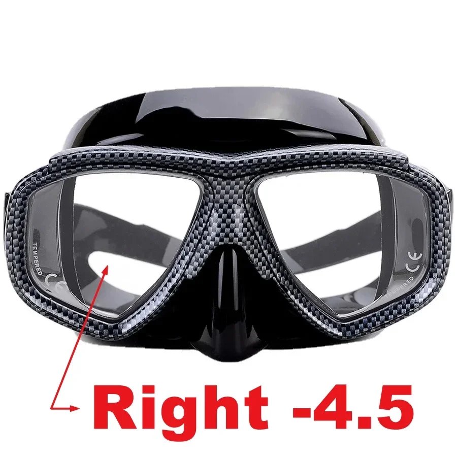 Specialized dive mask for myopia with different nearsightedness degreesfor left and right eyes,Tempered Lens, Anti-fog