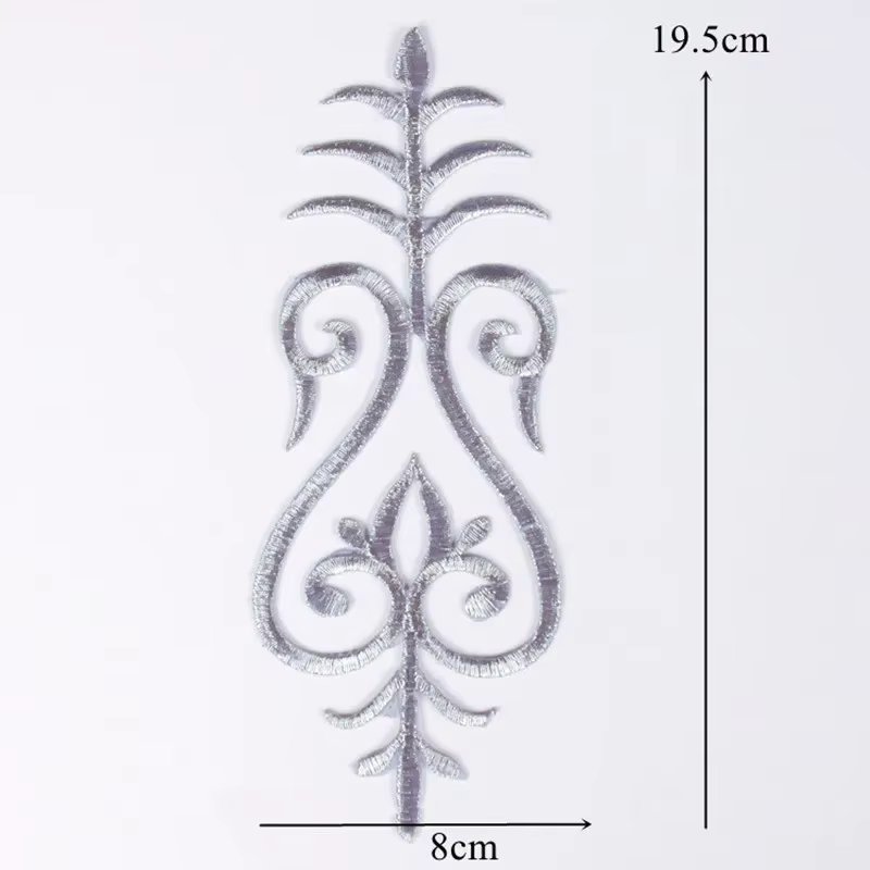 Gold Silver Embroidery Baroque Flower Applique Iron Sew On Patch For Wedding Bridal Gown Clothes Fabric Dress Decor DIY Crafts