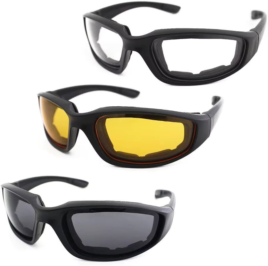 Yellow Lens Sunglassese For Driving Anti-UV Motorcycle Riding Glasses Padding Goggles Outdoor Sports Women Sunglasses
