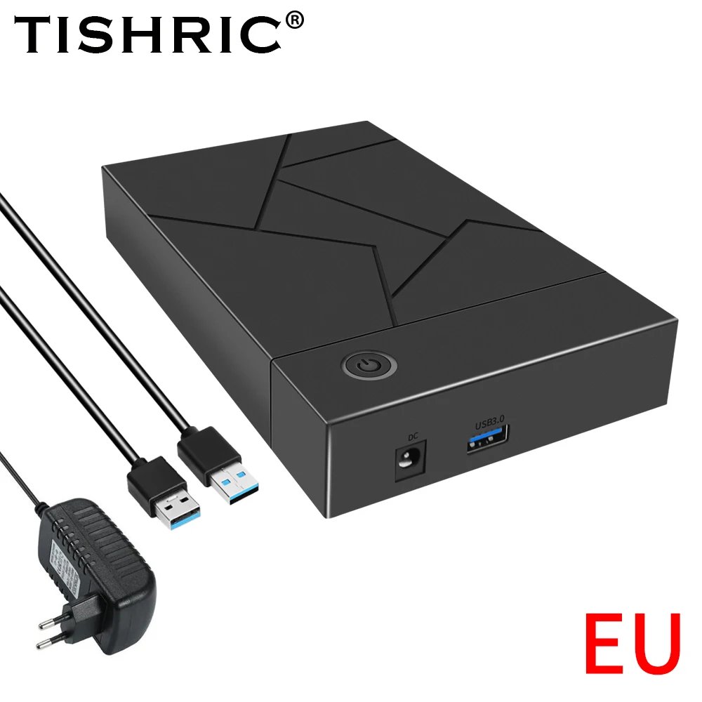 TISHRIC 3.5 Inch USB 3.0 to SATA Port SATA Hard Drive Case SSD Hard Drive Enclosure External Solid State Hard Disk Box HDD Case