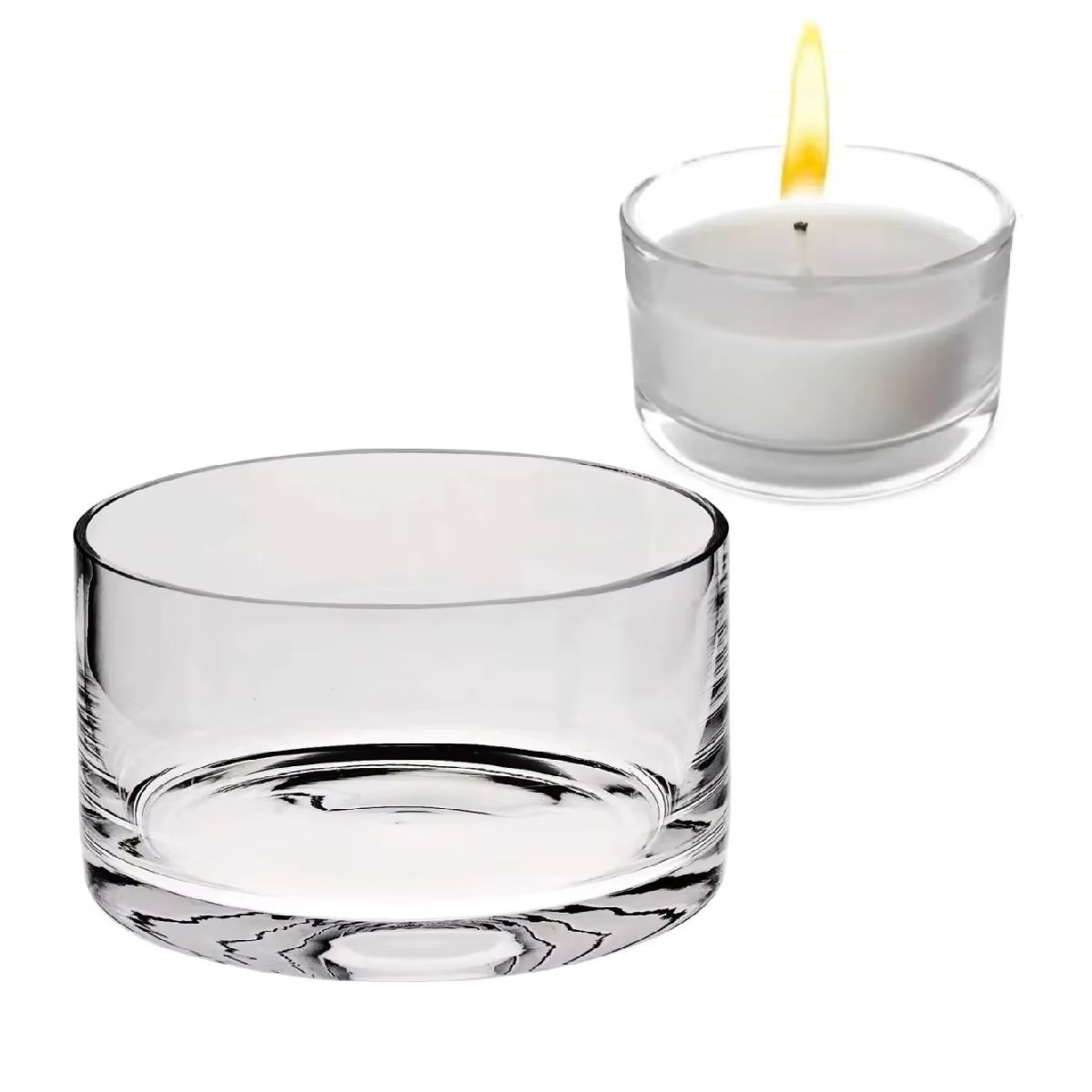 Round Glass Candlestick Decoration Pot Door Candlestick Candlestick 25ml