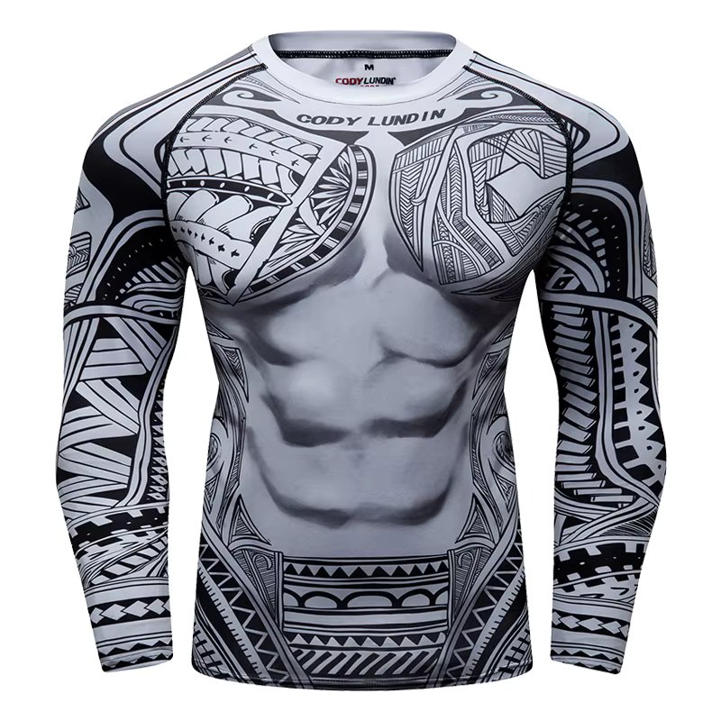 Cody Lundin Fashion Sublimation Print Rashguard Compression Gym Long Sleeves Muscle Running Boxing Shirts  Jiu jitsu gi T-shirts
