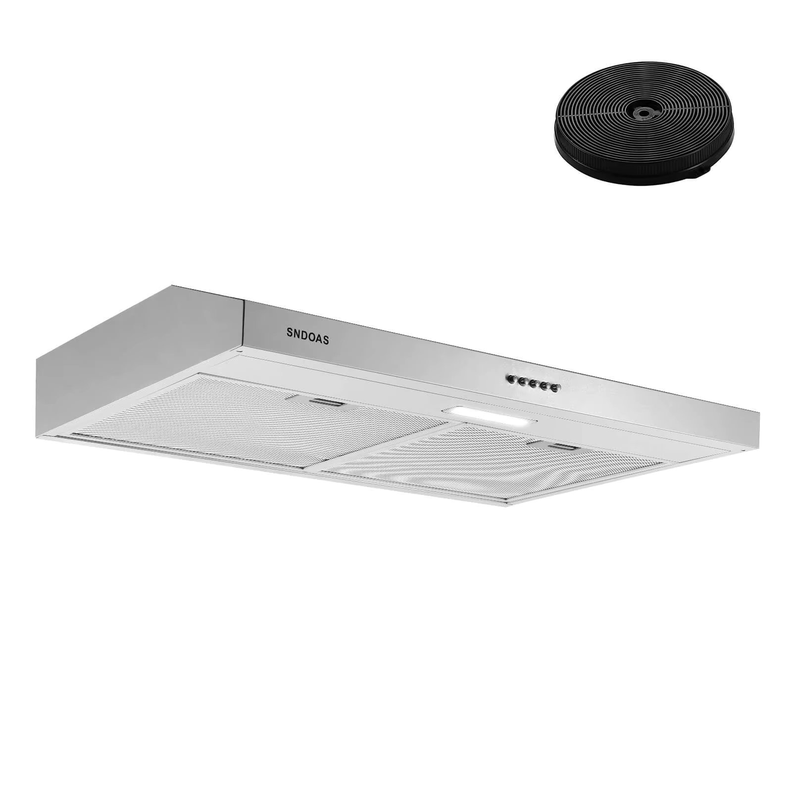 Tieasy 30 inch 230 CFM Under Cabinet Mount Stainless Steel with Carbon Filter LED Lights Kitchen Range Hood USGF2375CF