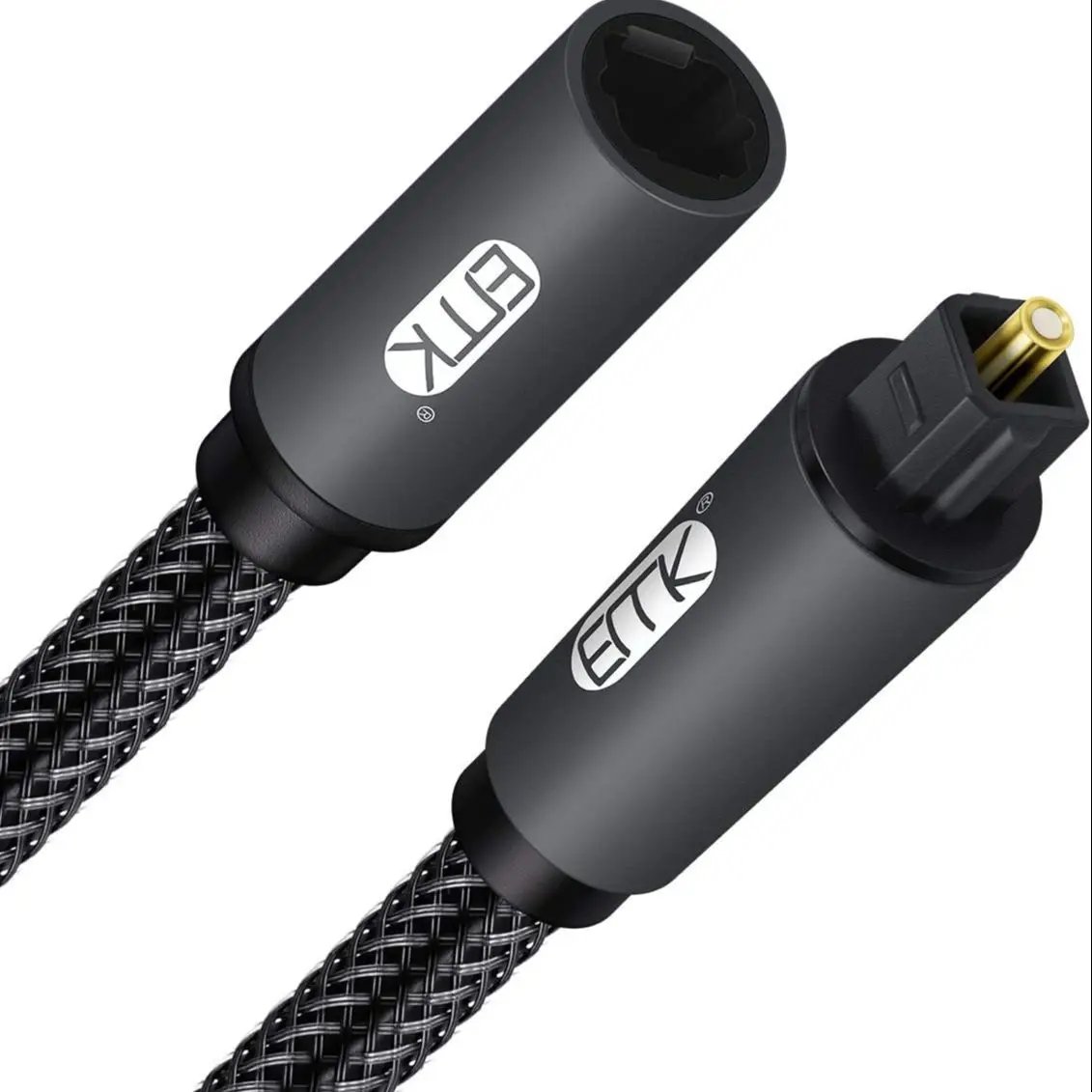 Optical Cable Extension, EMK Optical Audio Cable Toslink Female to Male Audio Extended Cable for Soundbar Smart TV Home Theater