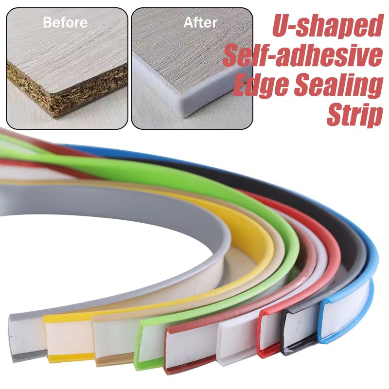 Self-Adhesive U Shaped Edge Banding Tape Furniture Wood Board Cabinet Table Chair Protector Cover Anti-collision TPE Seal Strip