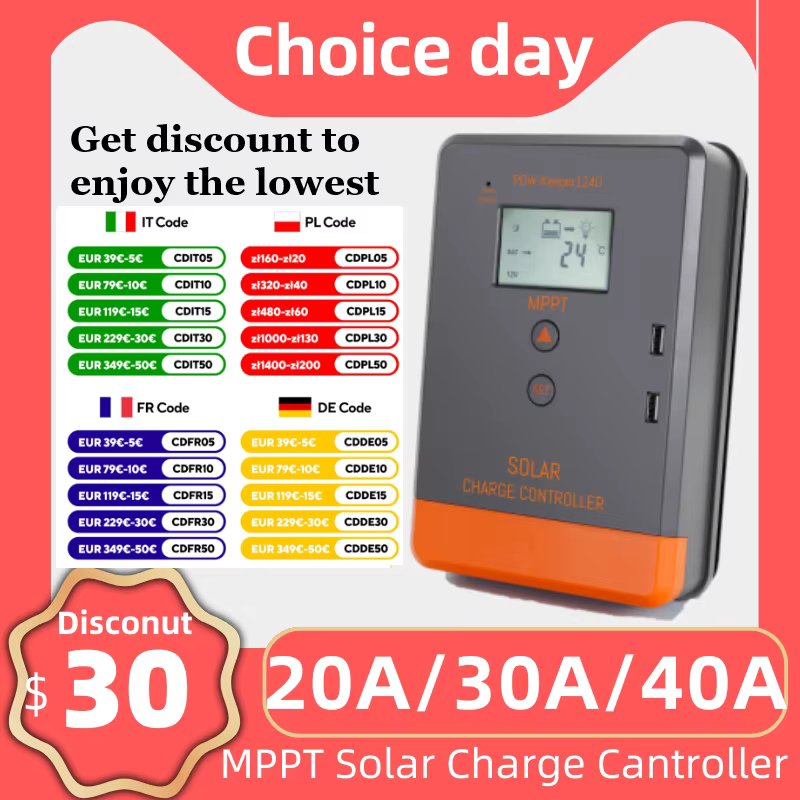 PowMr 20A MPPT Solar Charge and Discharge Controller 12V/24V/36V/48V LCD Dispaly Parallel and Series  LiFePo4 Lithium Batteries