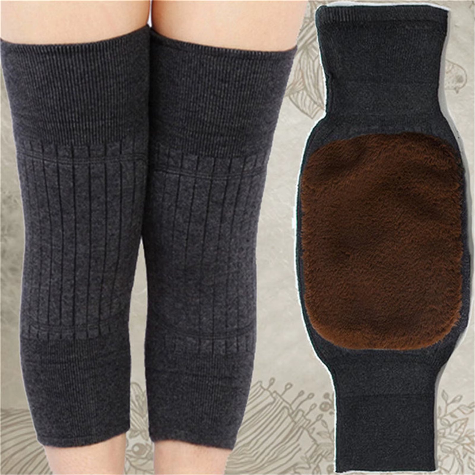 2Pcs Cashmere Pads Winter Warm Men and Women Double Thick Wool Knee Protection Plus Velvet Protective Clothing