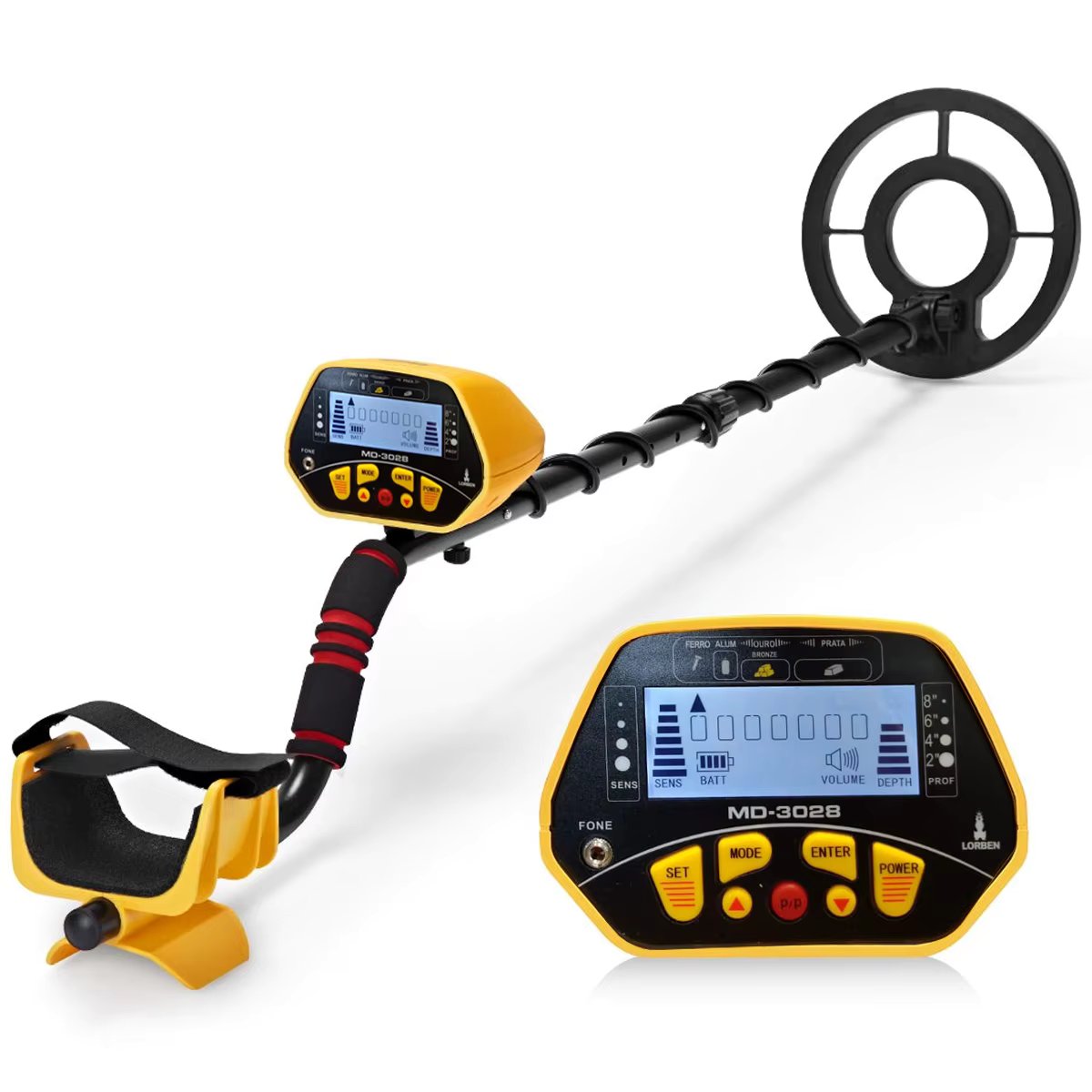 Metal Detector MD-3028 Detects All Types of Metal Objects Iron Aluminum Gold Bronze Silver GT940