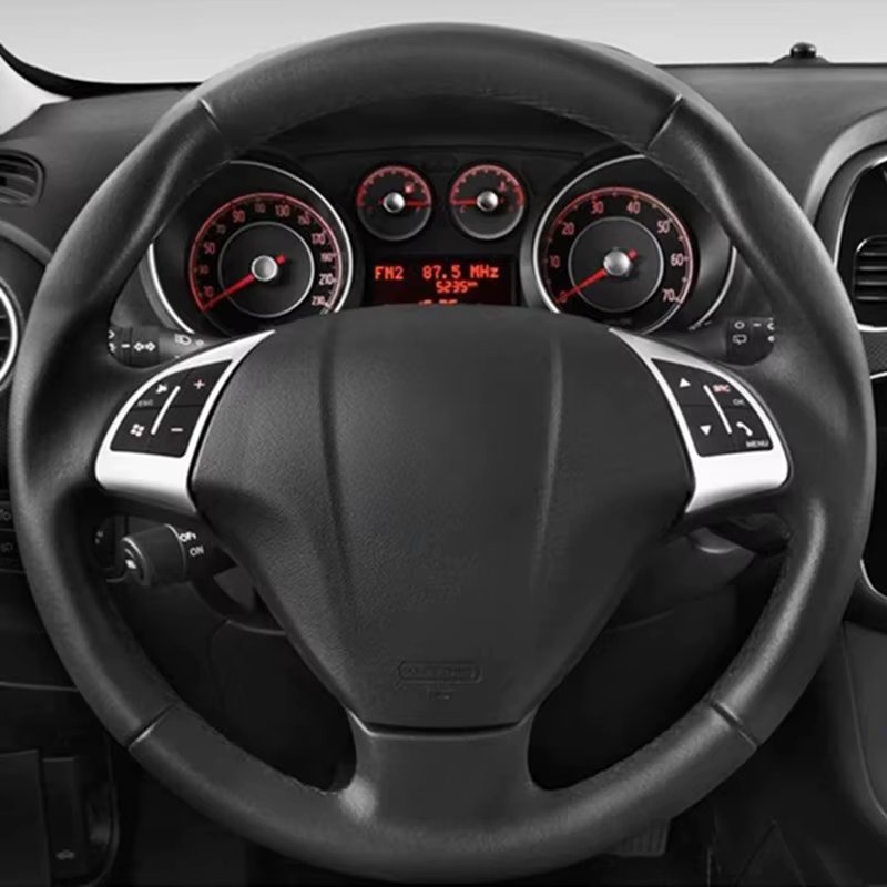 Car Steering Wheel Cover Soft Black Artificial Leather For Fiat Grande Punto Bravo Linea 2007-2019 Qubo Doblo Opel Combo