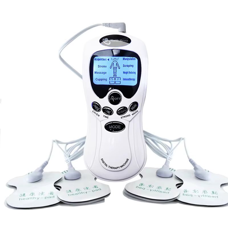 Electric Tens Dual Output Massage Instrument Electrical EMS Muscle Stimulator Pulse Massager Acupuncture for Neck Back Full Body