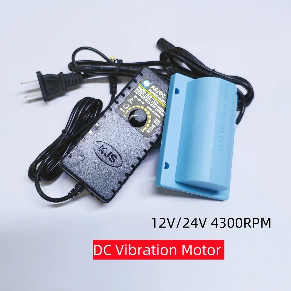 Flat DC Vibration Motor 12V/24V 4300RPM With Power Supply For Massage Chair Massager Mat Accessories Vibration Trough Feeding