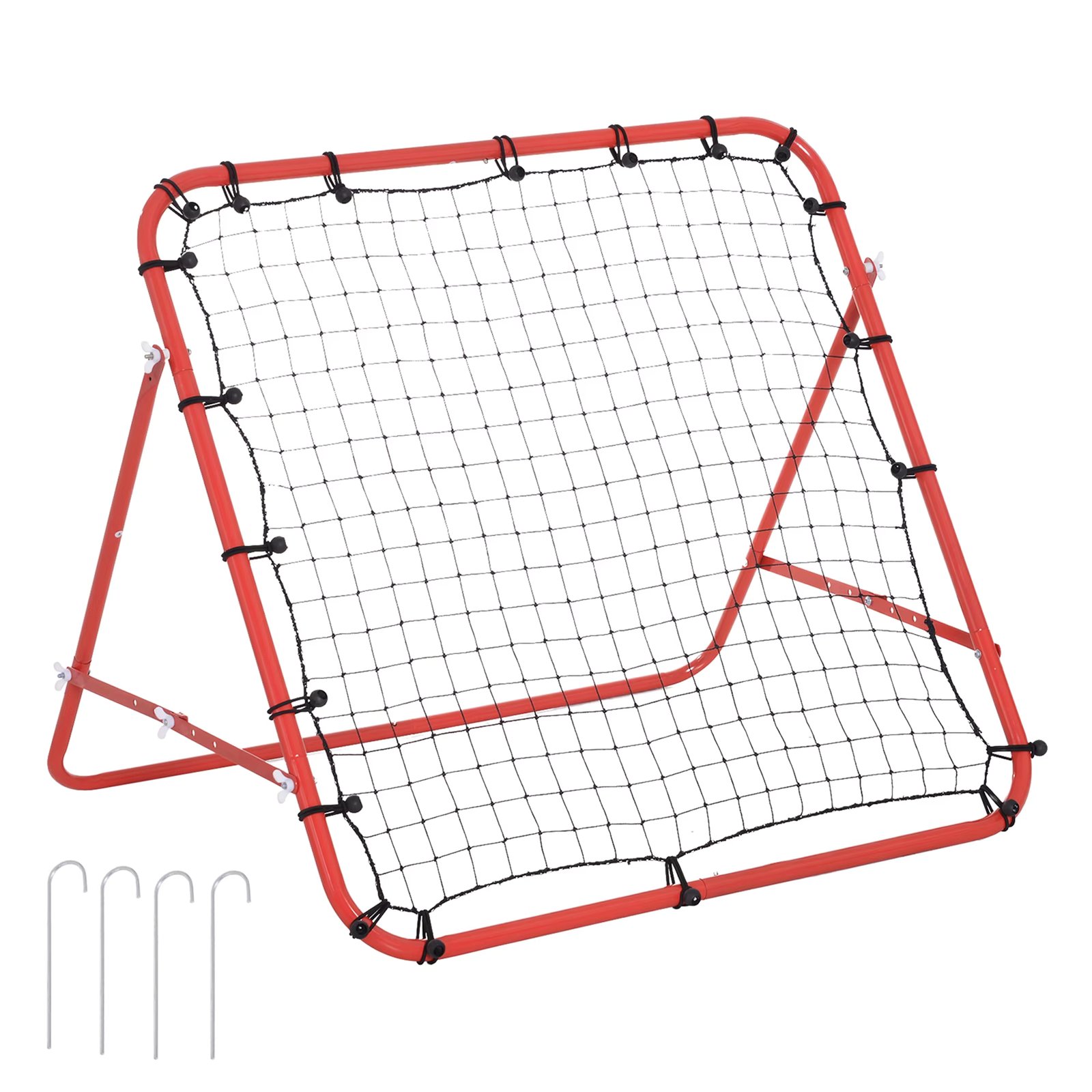 HOMCOM Red baseball bounce adjustable angle training 96x80x96cm