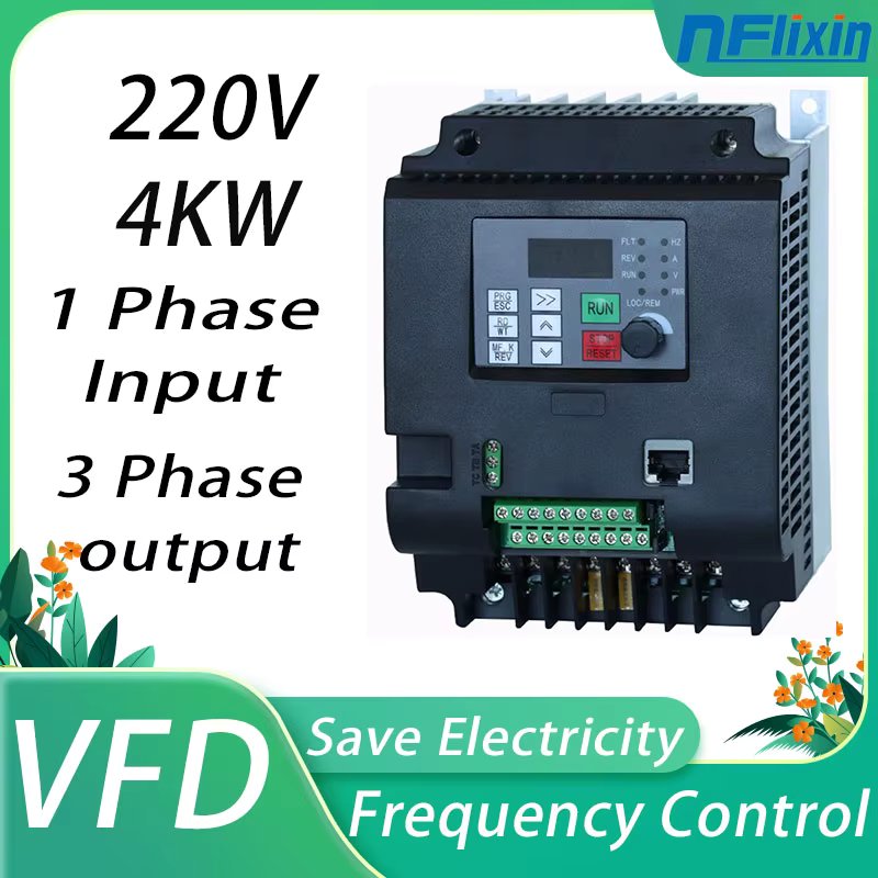 AC 220V 1.5-7.5KW 1 phase input to 3 phase output frequency converter for motor Speed Controller inverter drives