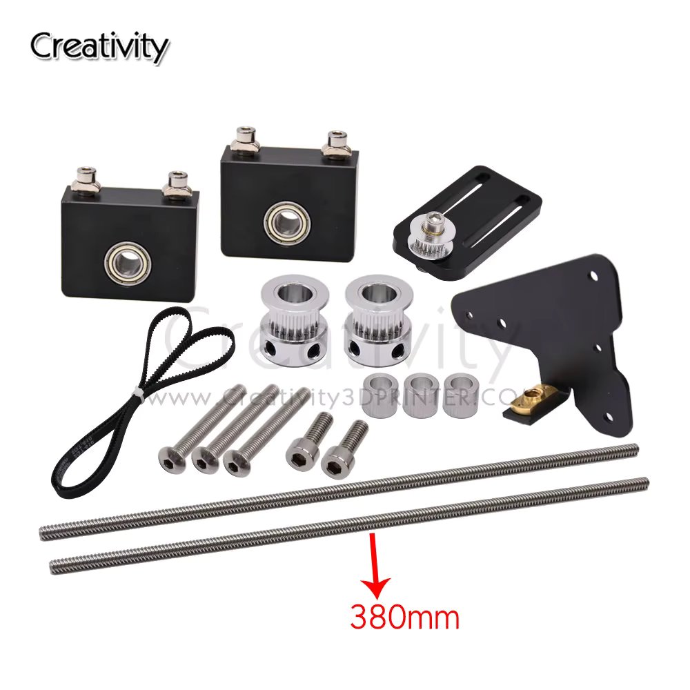 For CR-10 /Ender-3 Series 3D Printer Dual Z Axis Timing Belt Upgrade kit width 6mm Gear 20 Teeth Inner Hole Aluminum Parts