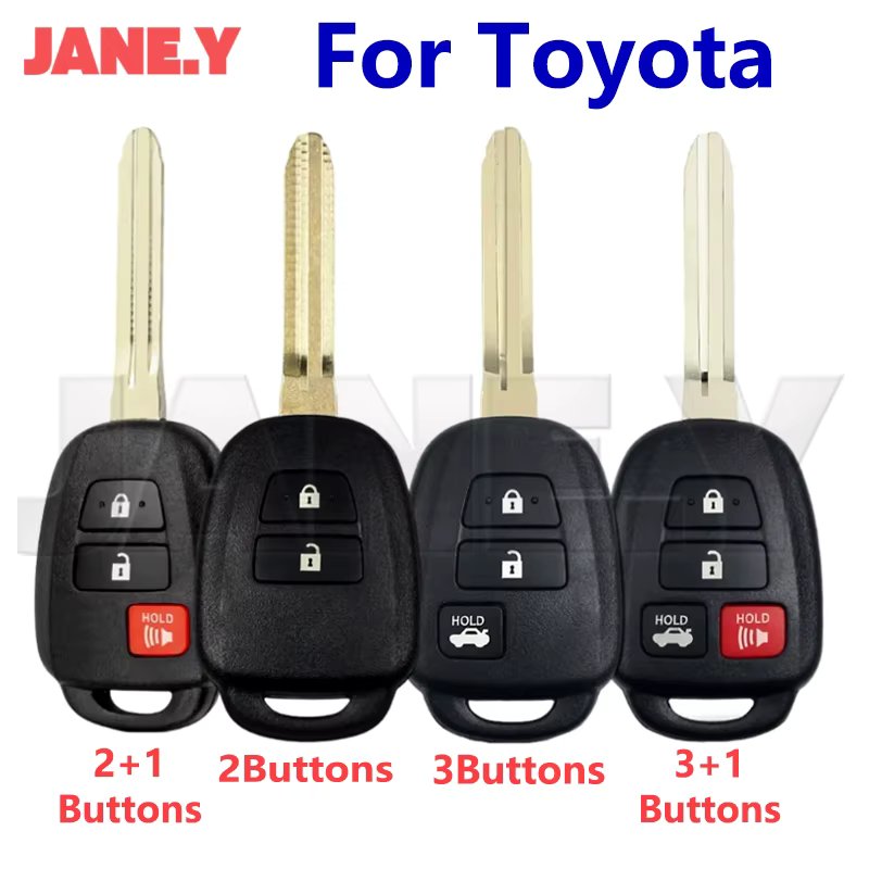Remote Car Key Shell Case For Toyota Camry Prius 2012 2013 2014 2015 2016 2017 Corolla RAV4 TOY43 Car key replace 2/3/4 Buttons
