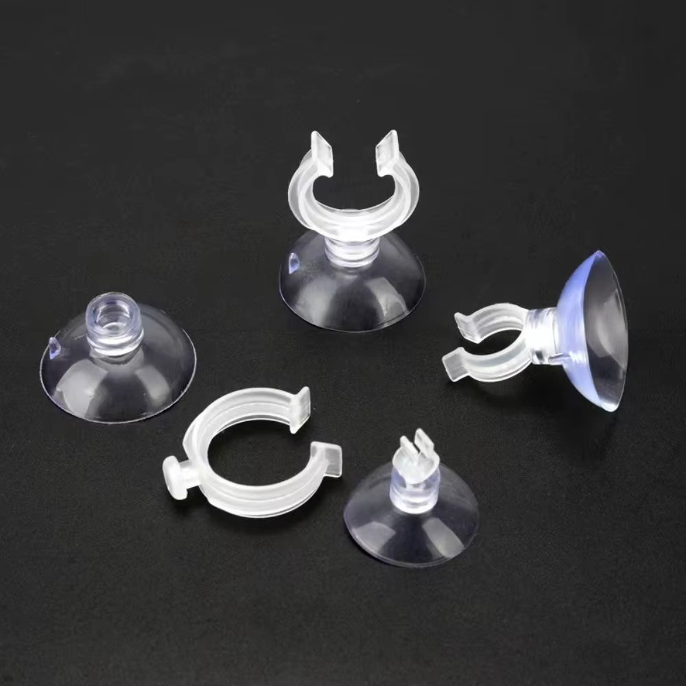 10pcs PVC Aquarium Sucker Clear Multi-specification Fish Tank Suction Cup with Hook Strong Adsorption Air Hose Clamp Hose
