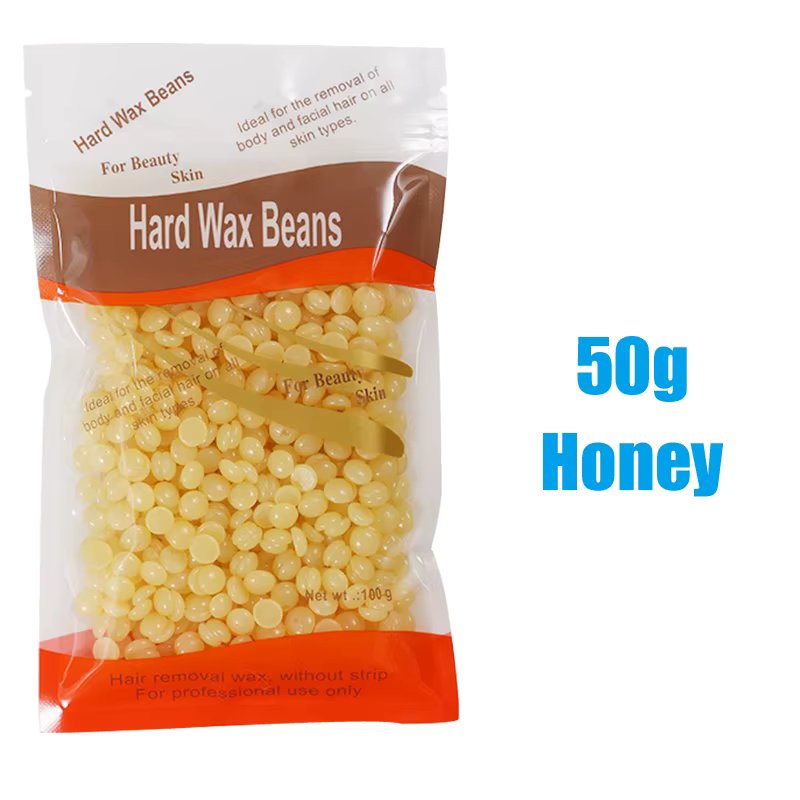 50g Hard Wax Bean Solid Hair Remover No Strip Depilatory Hot Film Wax Bead Hair Removal for Full Body Bikini Face Leg Eyebrow
