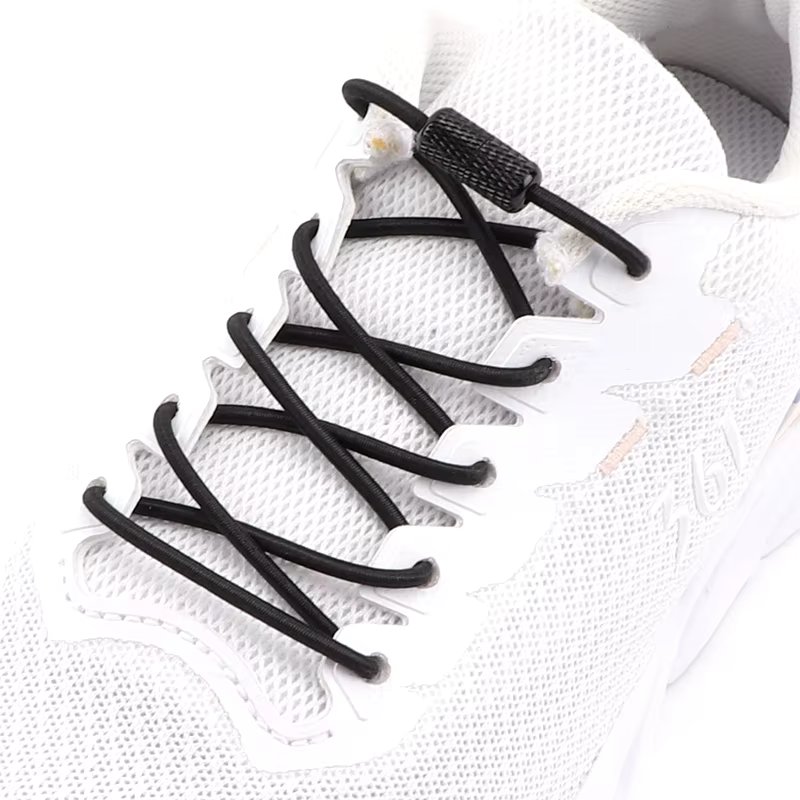 25 Colors Elastic Shoe Laces Round Metal Capsules Lock Shoelaces Without Ties Fashion Convenient Lazy Shoes Lace Rubber Band