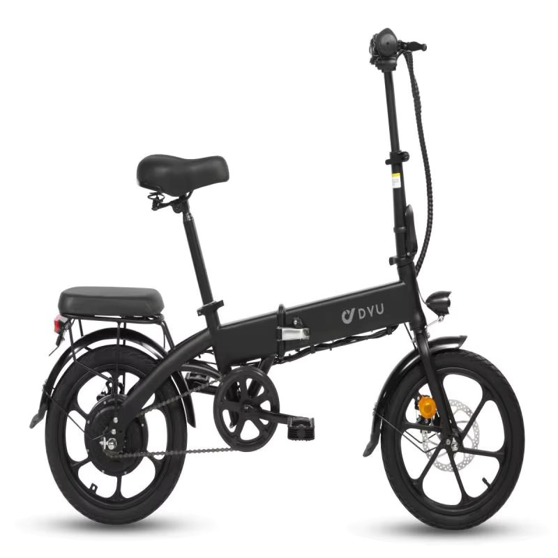 DYU A1F 16 inch 25 km/h folding electric bike-motor W battery 36V7.5Ah disc brakes-Black