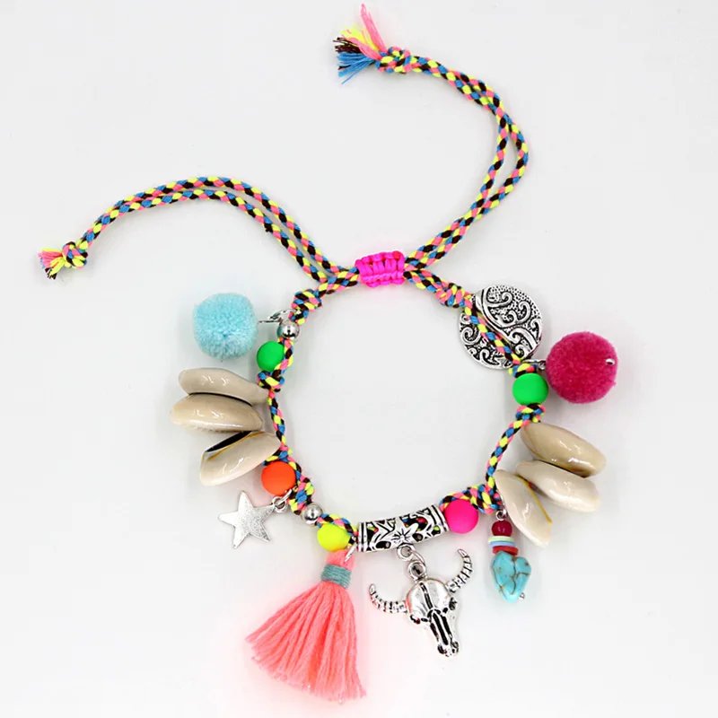 VONNOR Jewelry Women's Bracelets Bohemian Colorful Accessories Handmade Beads Shells Alloy Pendant Friendship Strand Bracelets