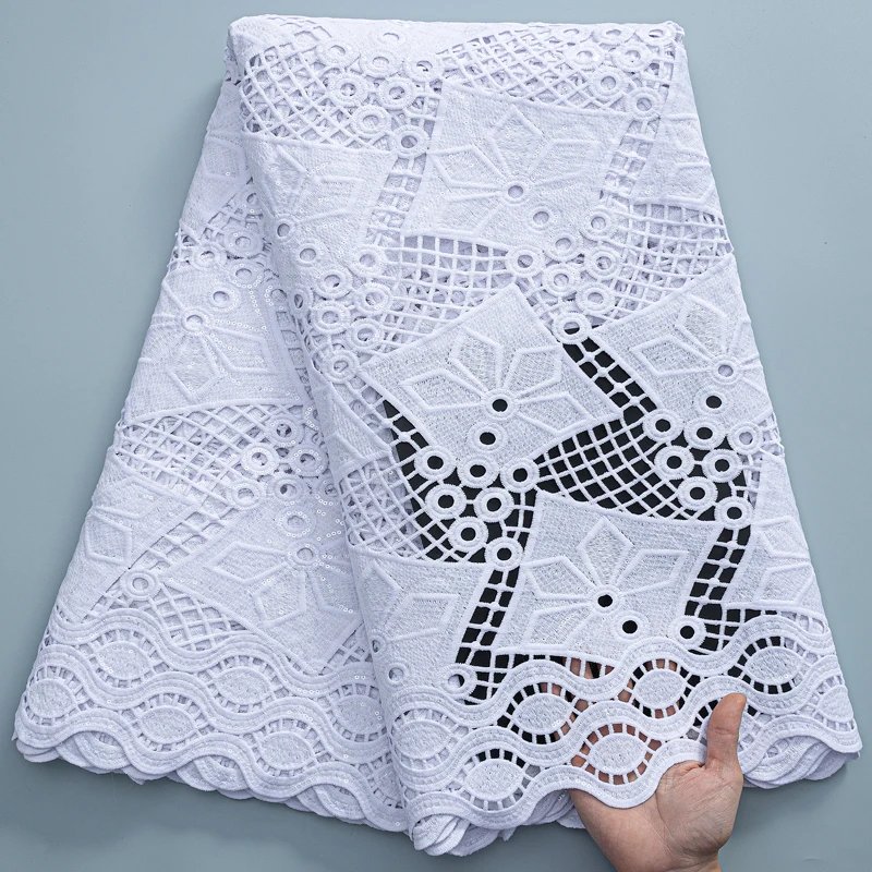 12White Sequins Lace