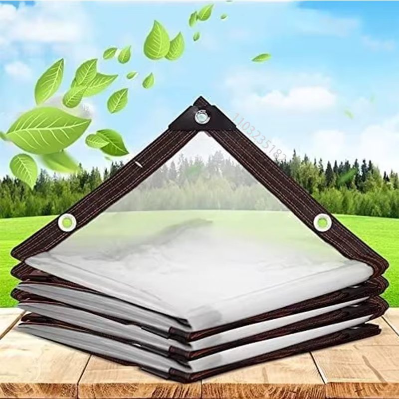 Thicken Transparent Waterproof Tarpaulin Garden Rainproof Clear Poly Tarp Plant Cover Insulation Shed Cloth with Grommets