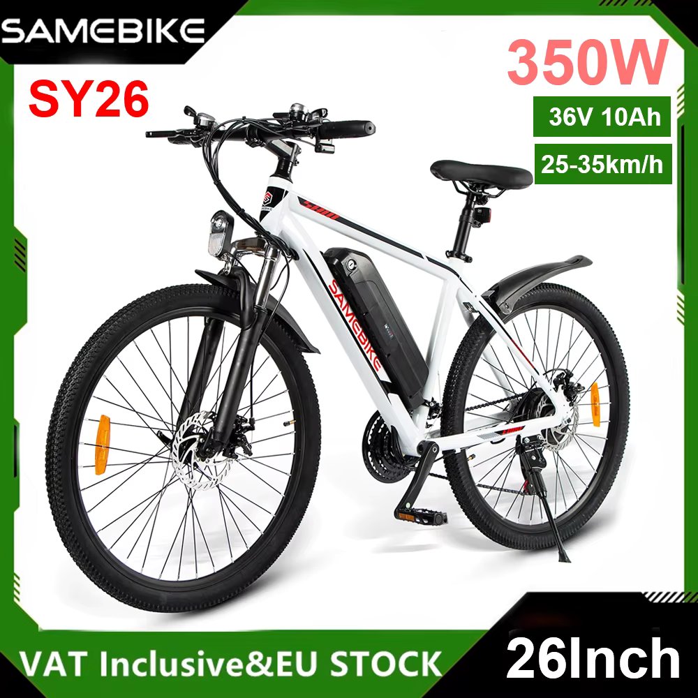 SAMEBIKE SY26 Electric Bicycle 350W Electric Bike 36V 10Ah Speed 25-35km/h Removable Lithium Battery 7 Speed 26Inch Tire Ebike