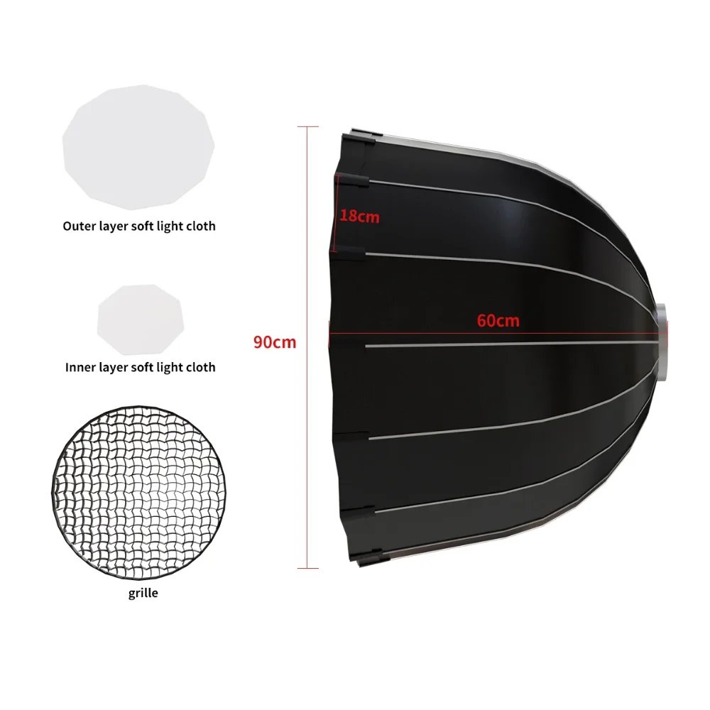 Black 90cm Softbox