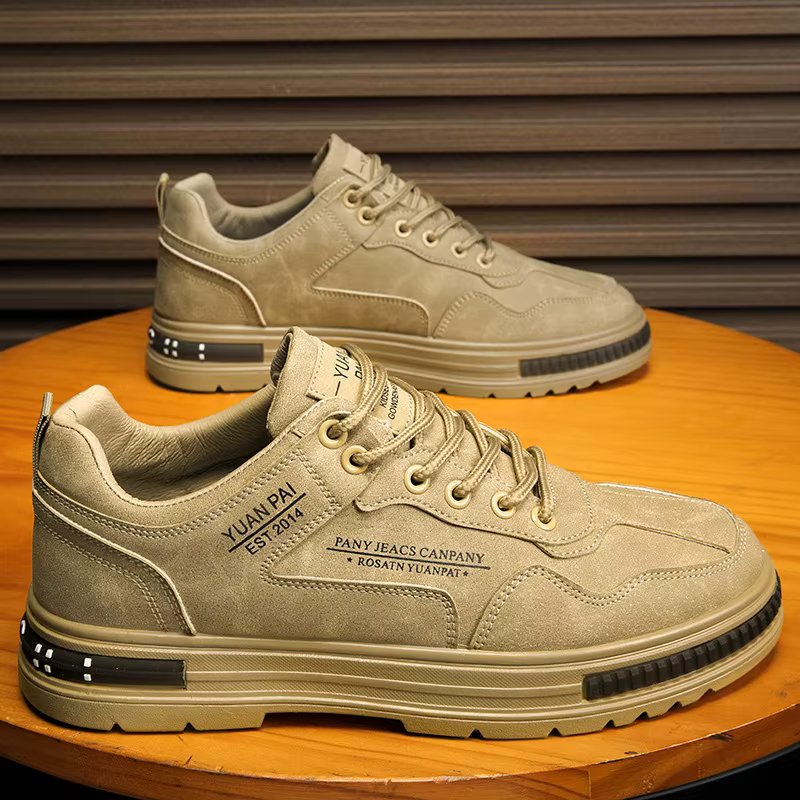 Man PU Leather Sneakers Shoes Men Autumn Outdoor Casual Trendy Leisure Male Designers Low Help Lace-up Platform Walking Footwear