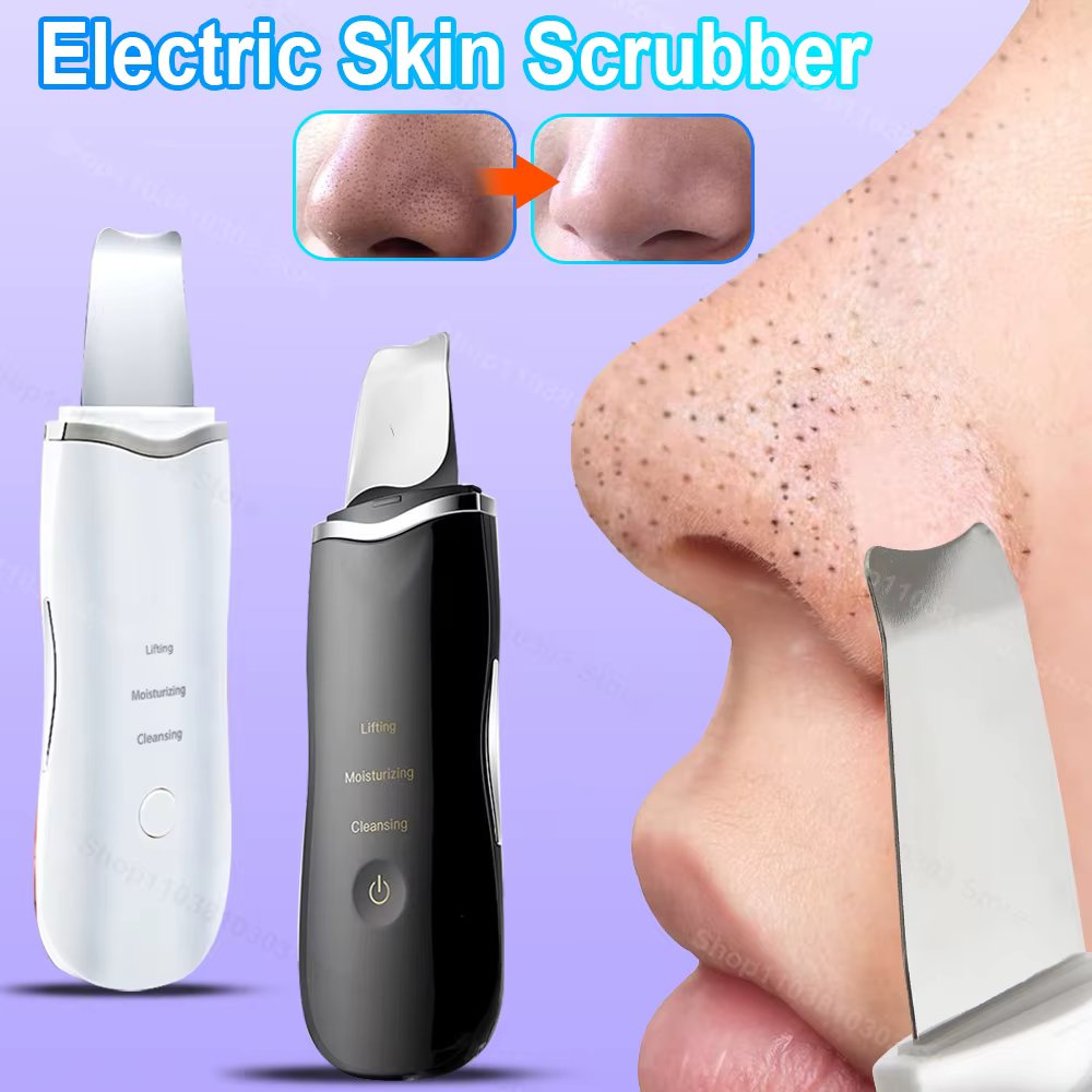Electric Ultrasonic Skin Scrubber Vibration Face Spatula Peeling Blackhead Remover Facial Lifting Cleansing Ultrasonic Skin Care