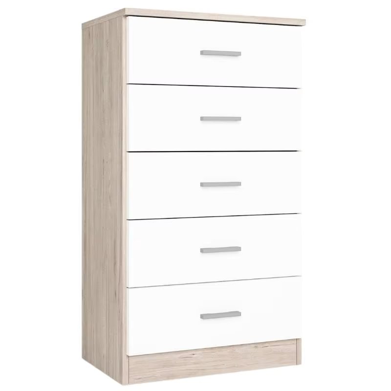 Comoda Couple, Comodas with drawers bedroom, Comodas with drawers, Sinfonier with drawers, bedroom furniture, bedroom drawers, drawer cabinet, narrow drawers, matte white and Sahara 101x50x33 cm
