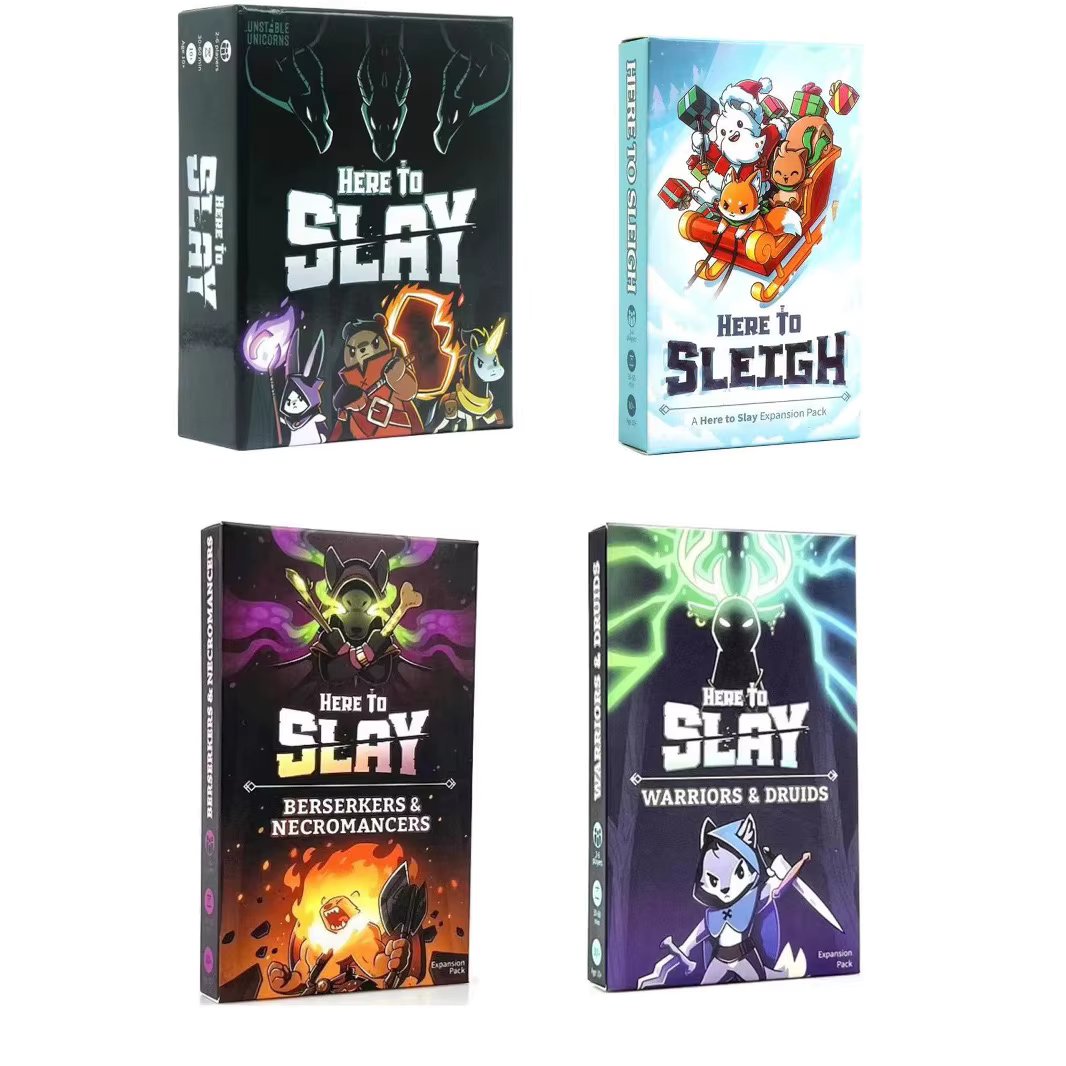 Newest TeeTurtle Here to Slay Base Game from The Creators of Unstable Unicorns A Strategic Card Game for Teens and Adults Black