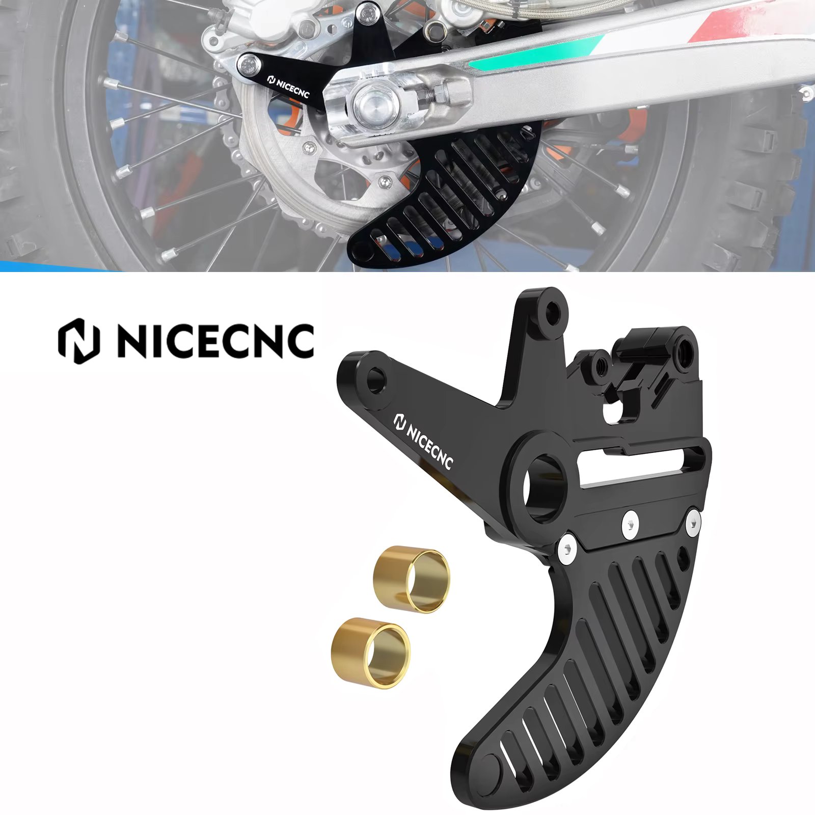 For KTM EXC 300 2024 Rear Dual Calipers Bracket Stunt Brake Disc Guard For KTM EXC EXCF XCW XCF-W XW-F 150 250 350 500 2004-2024