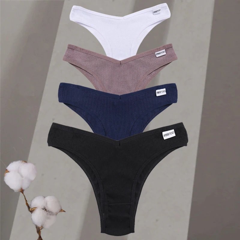 4Pcs/Set Women Cotton Lingerie Female Sexy Low Waist Panties M-XL Underwear Thongs 10 Solid Color Bikini Girls Intimates Briefs