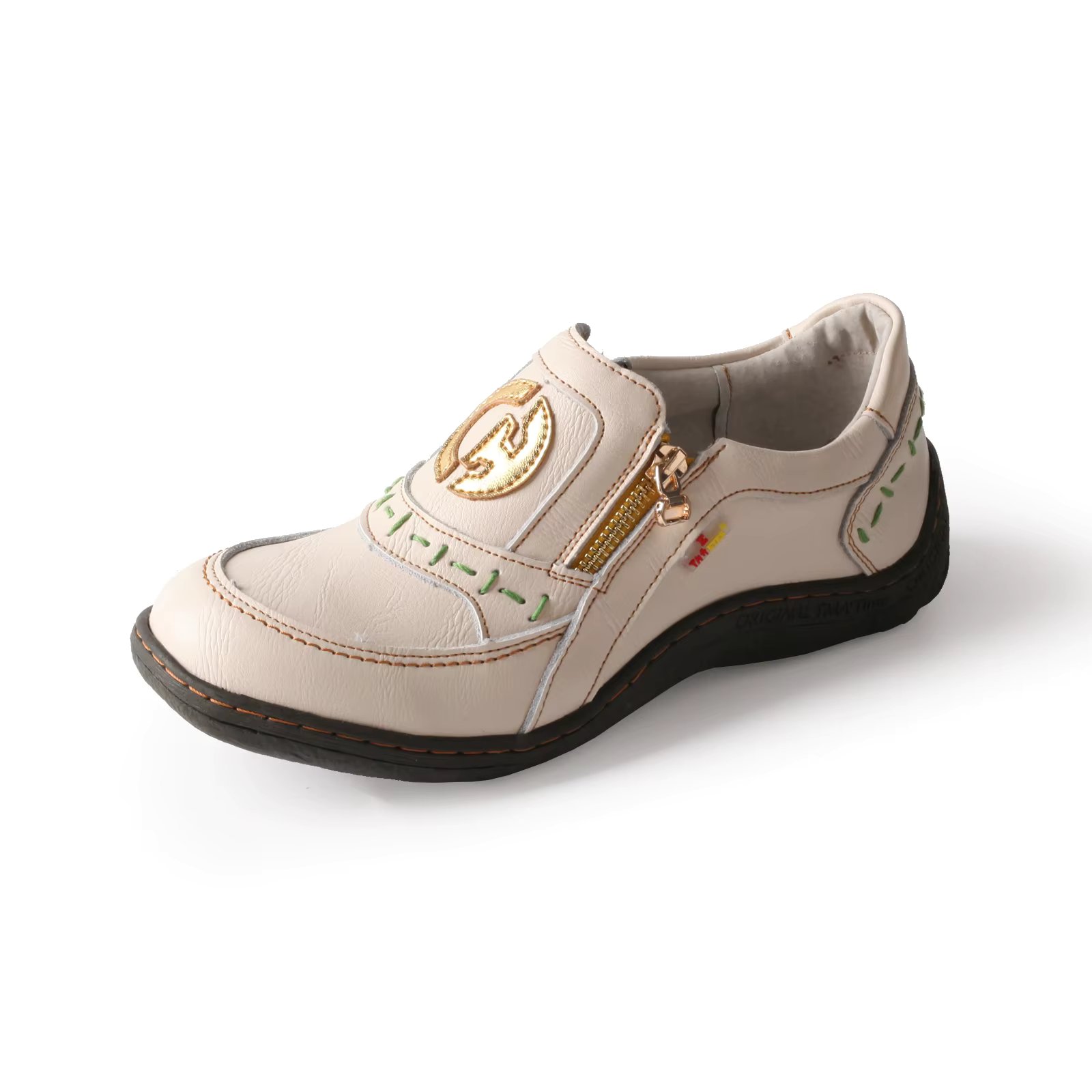 TMA EYES Spring and Summer Women's Comfortable Casual Flat Bottom Anti Slip Leather Single Shoes