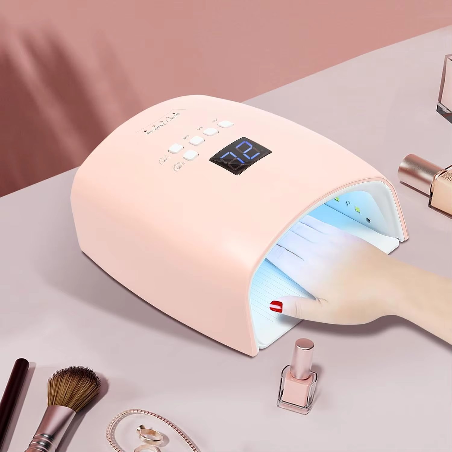 Nail Dryer S10 Professional Rechargeable 48W 30-bead LED UV Gel Nail Lamp with Removable Bottom 4 Timer Smart Sensor