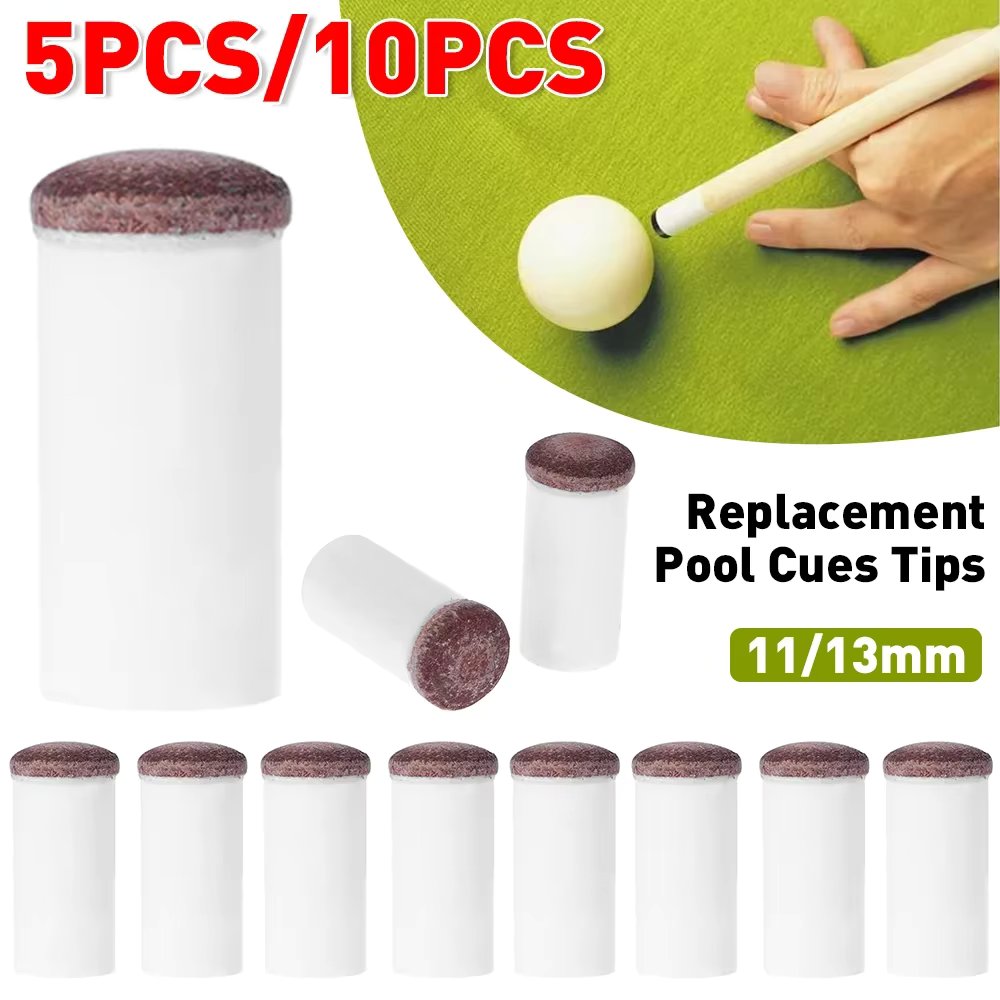 5/10PCS 11/13mm Billiard Replacement Set Pool Cue Tips Pool Billiard Cue Stick Ferrules Screw-On Tips Snooker Billiards Acces