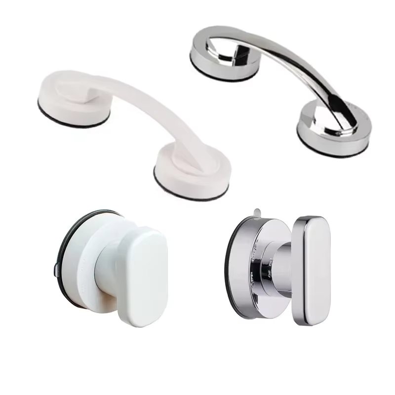 Anti-slip Handrail No Drilling Shower Handle Offers Safe Grip with Suction Cup for Safety Grab in Bathroom Bathtub Glass Door